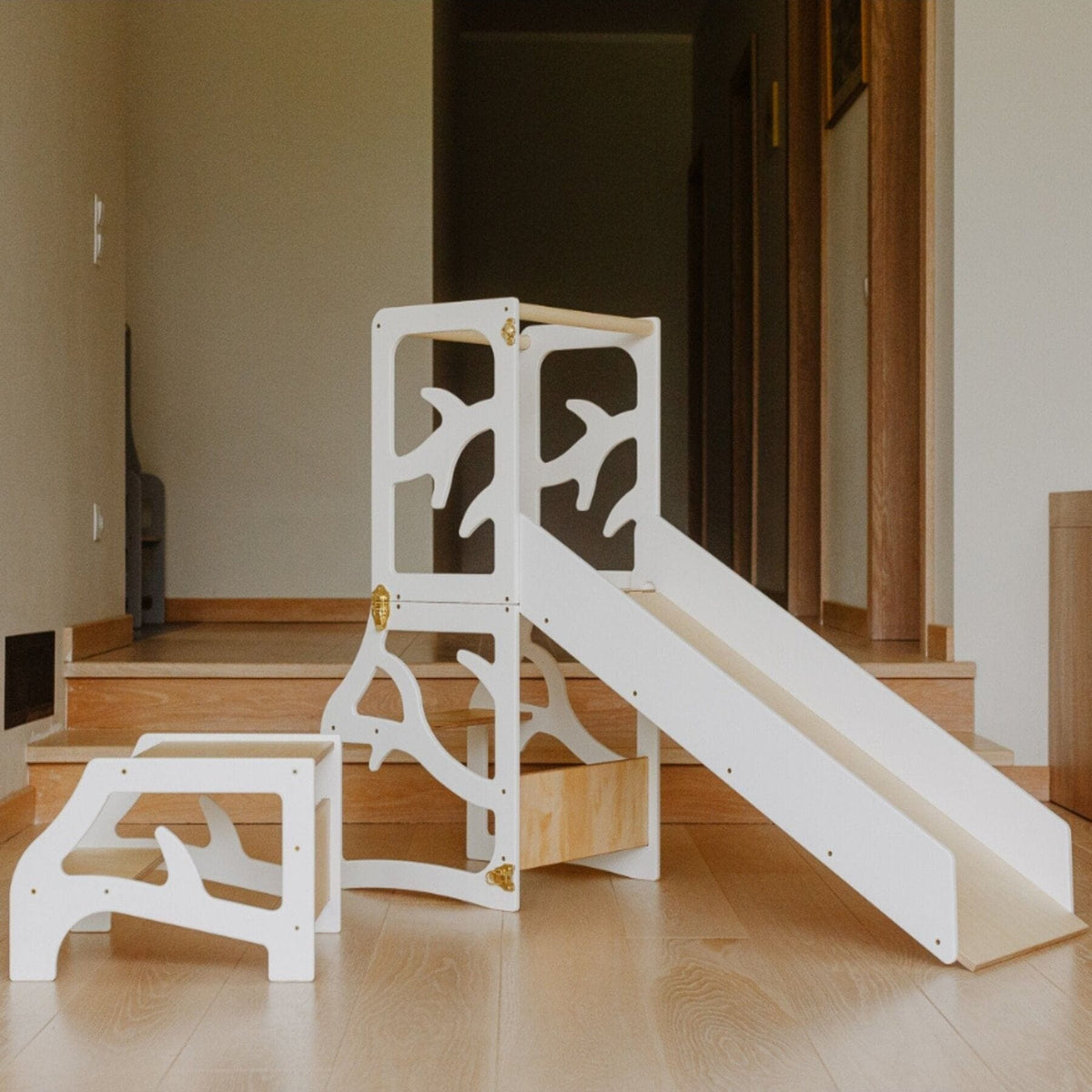 Learning Tower Lernturm für Kinder Montessori Mehrzweck Lernturm wandelbarer aus Holz