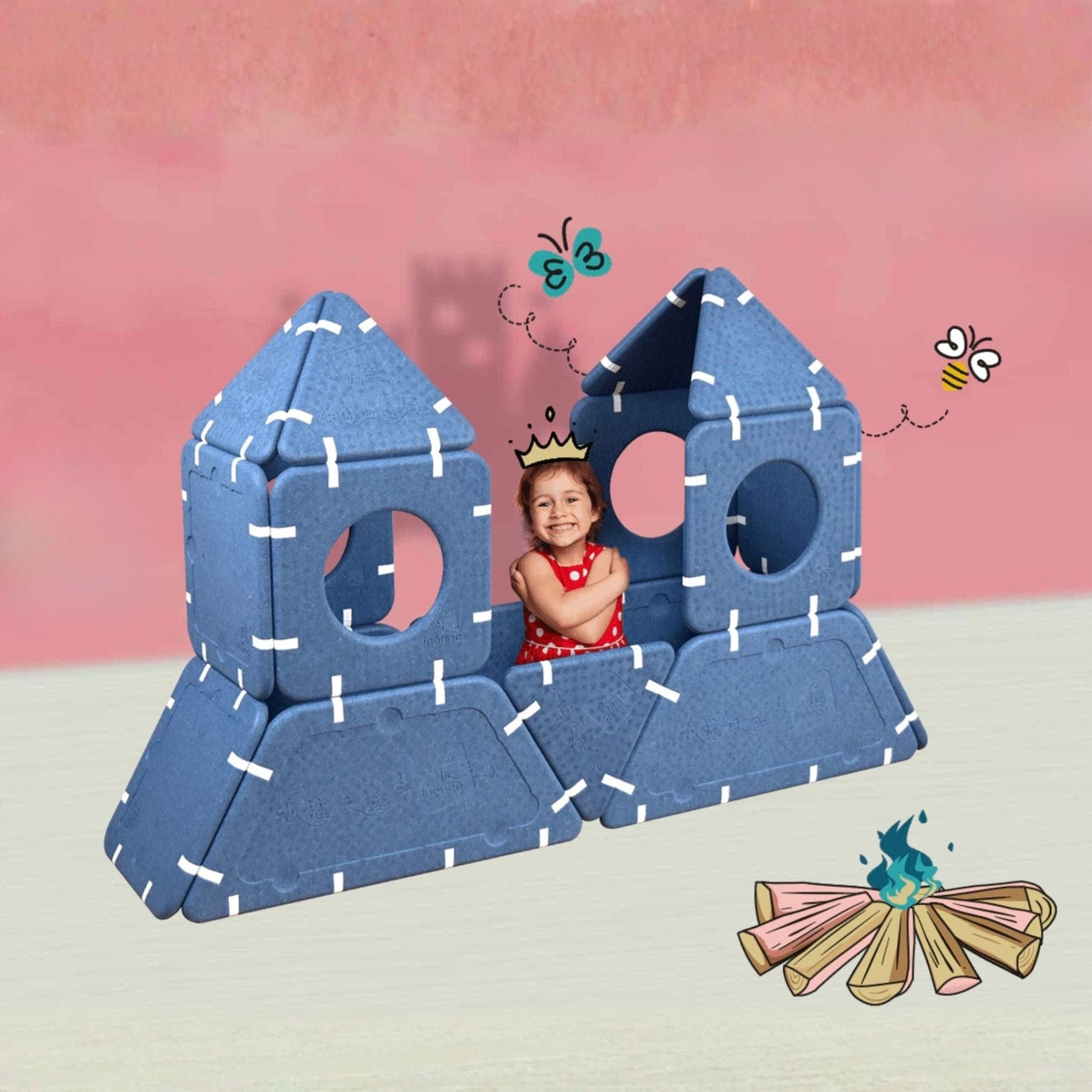 Magnetische Riesenbausteine - Magnetbaukasten-Set 20-teilig