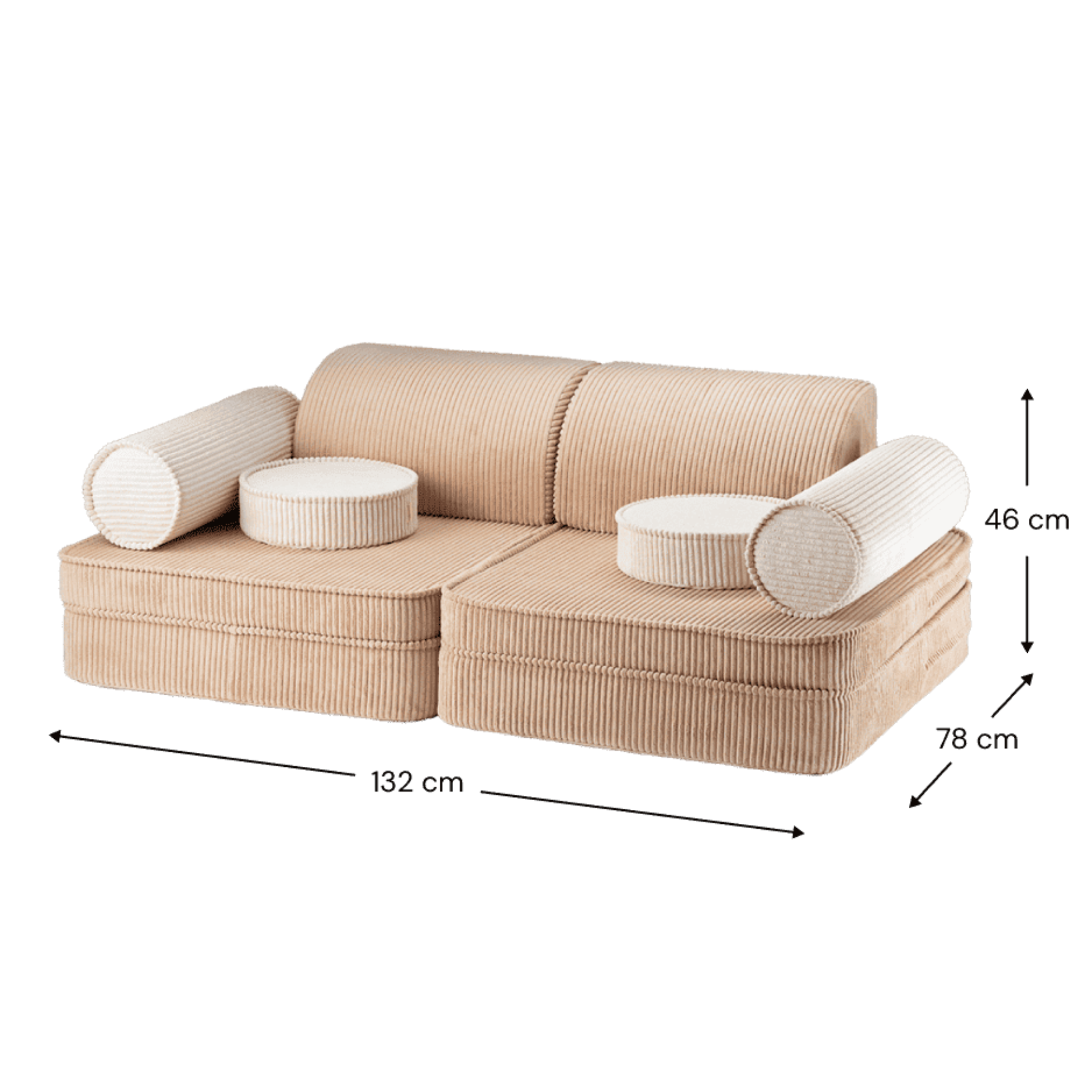 Modulares Kinder-Spielsofa Kindersofa aus Cord I wigiwama - LeoBabys