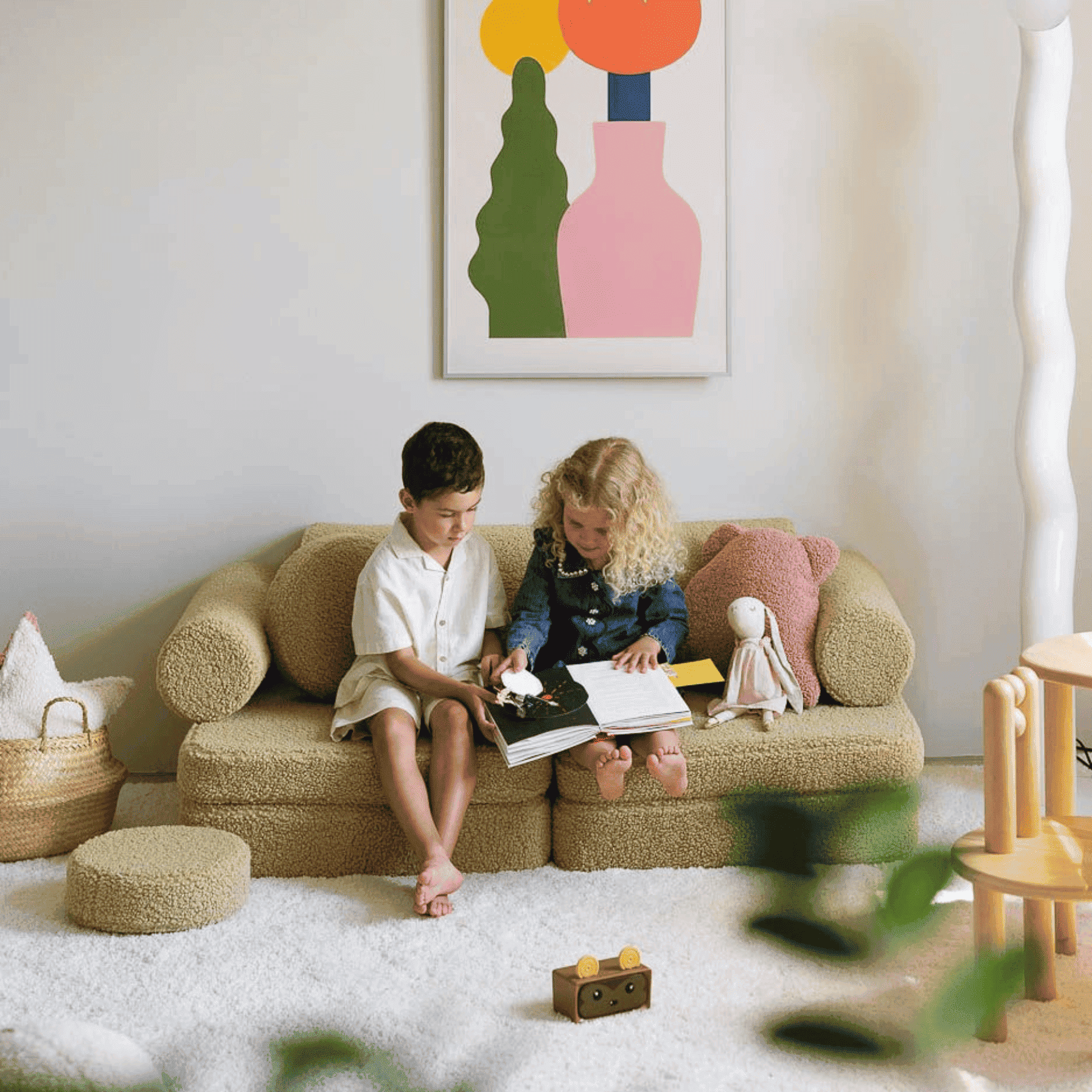Modulares Kinder-Spielsofa Kindersofa aus Teddy I wigiwama - LeoBabys