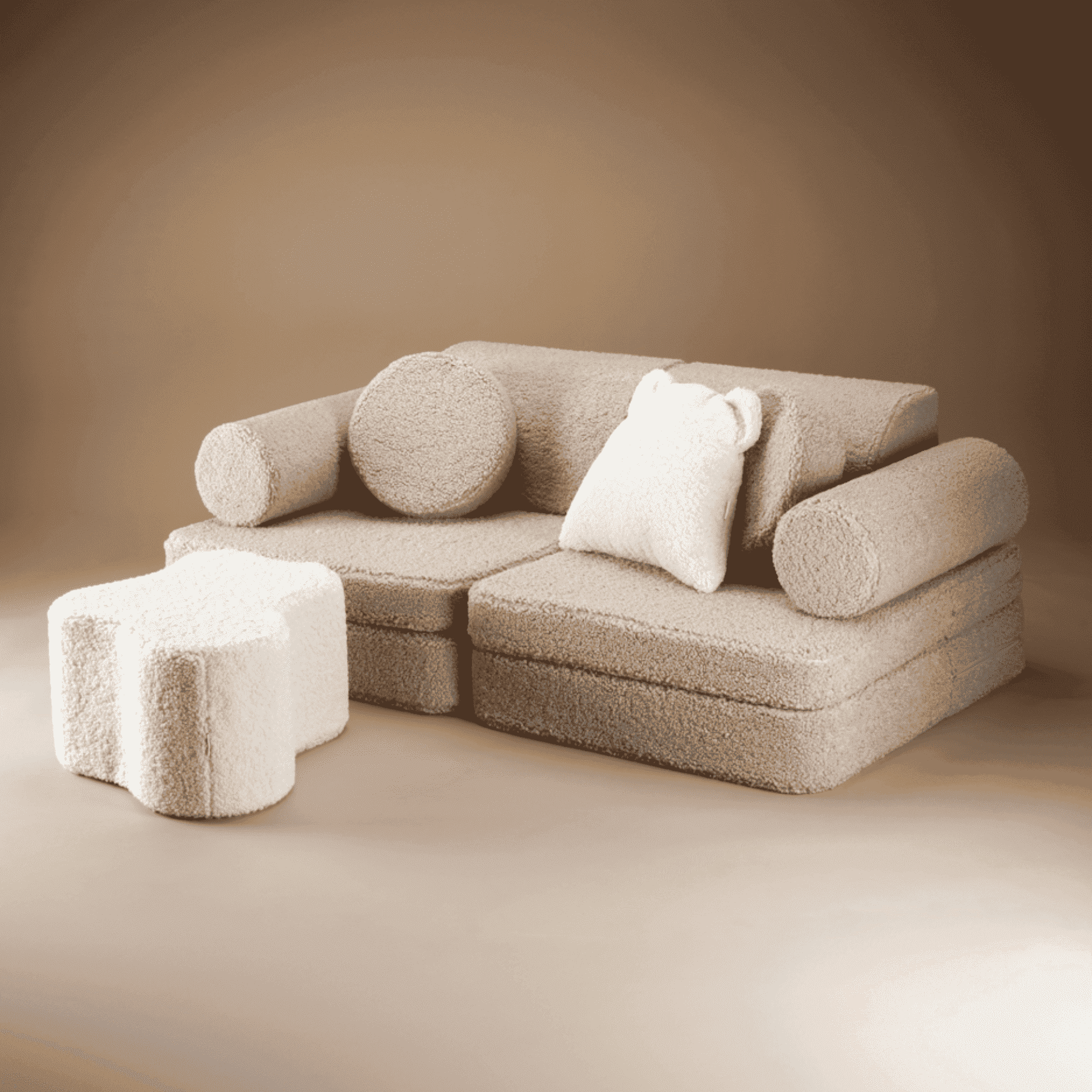 Modulares Kinder-Spielsofa Kindersofa aus Teddy I wigiwama - LeoBabys