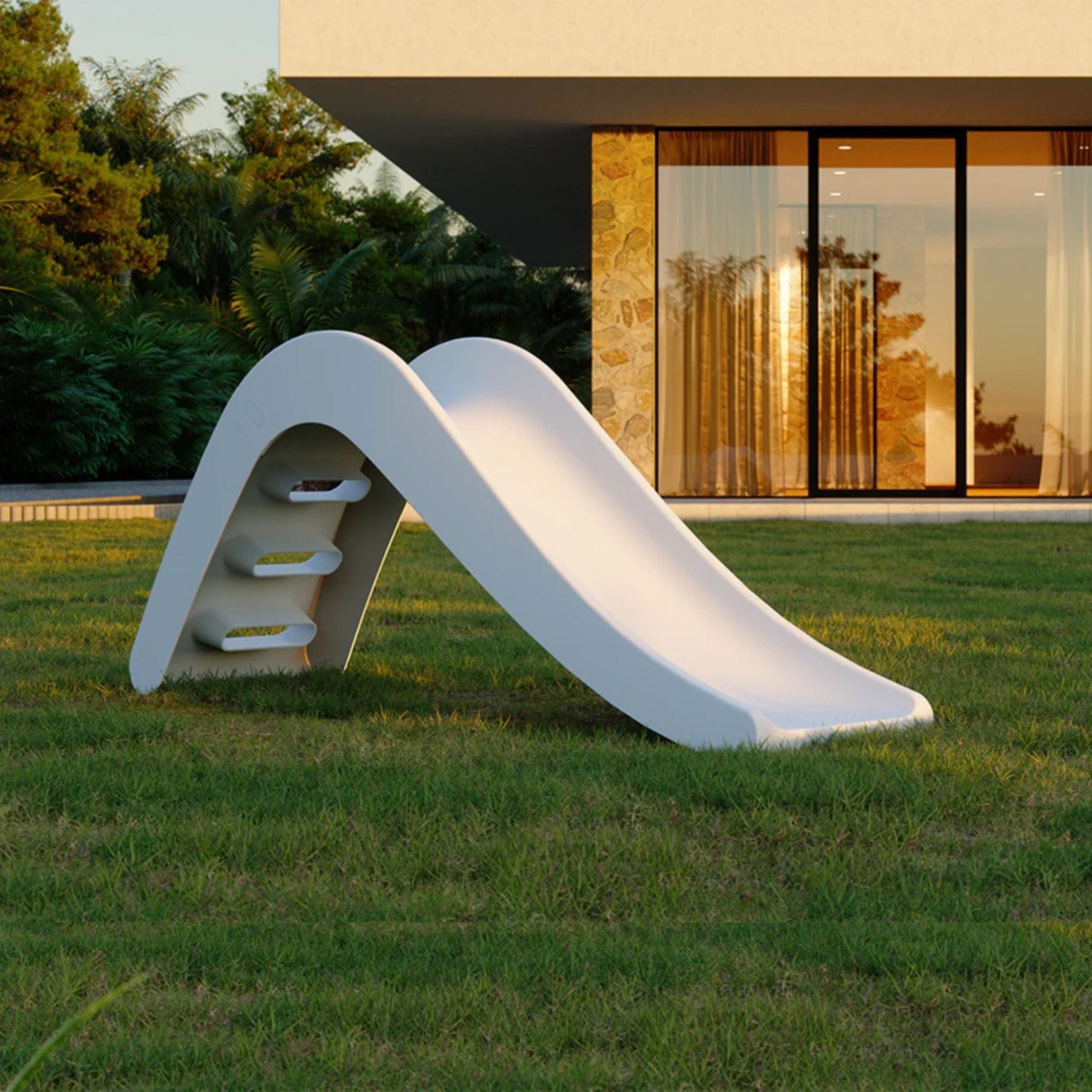 White Dolphin Outdoor Rutsche aus Kunststoff