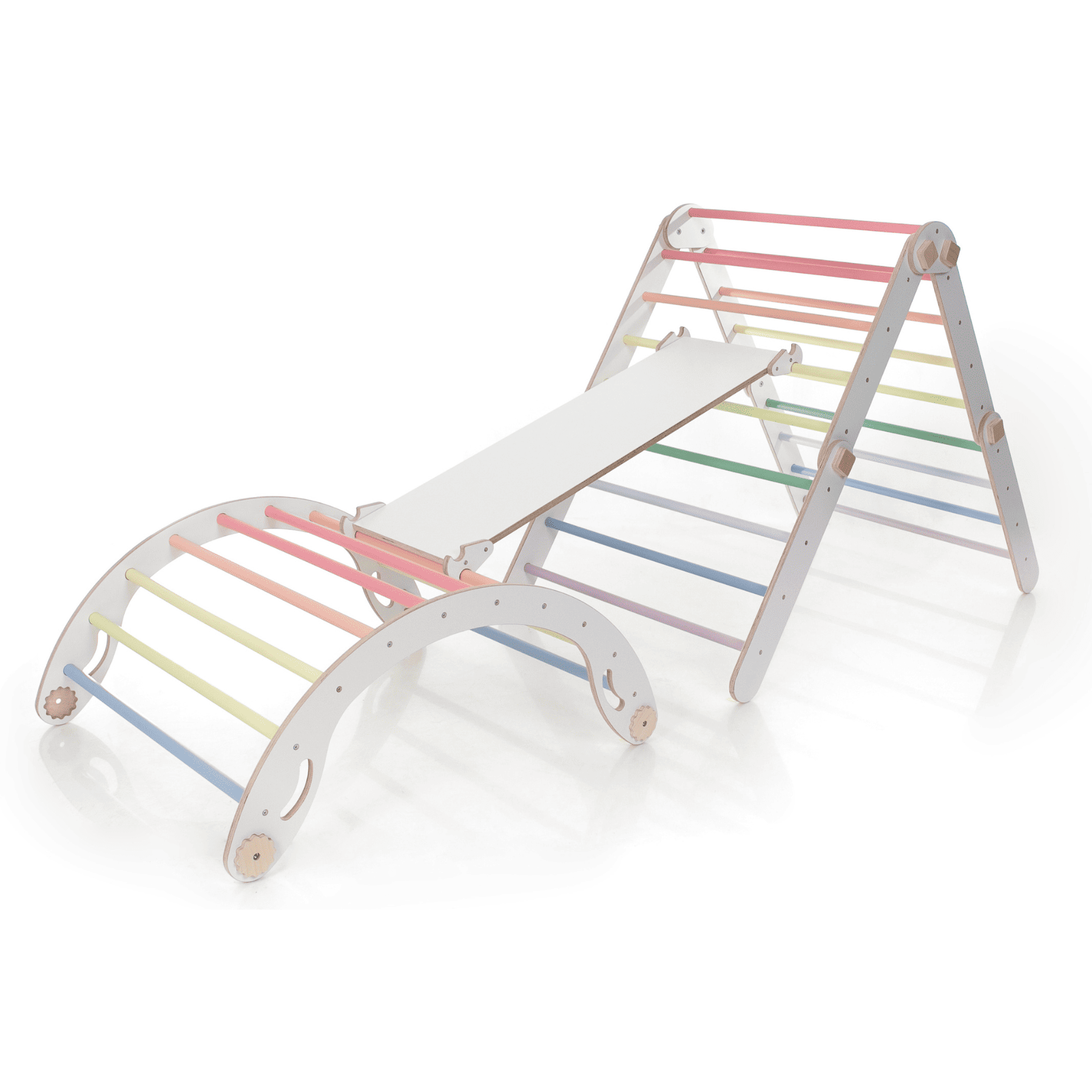 Pikler triangle ensemble de triangle d'escalade convertible blanc-pastel