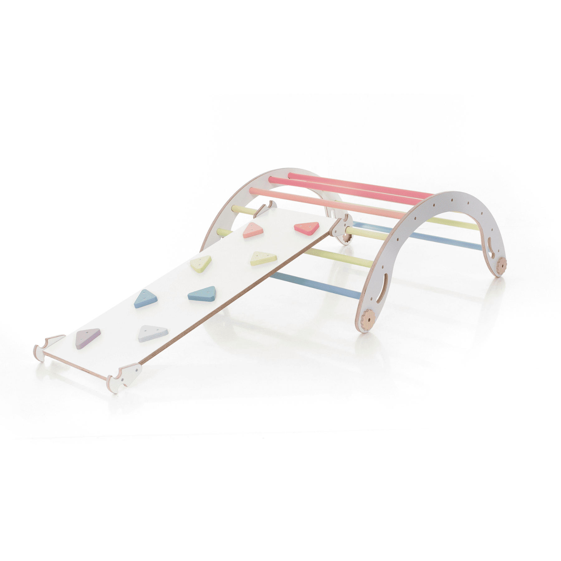 Pikler triangle ensemble de triangle d'escalade convertible blanc-pastel