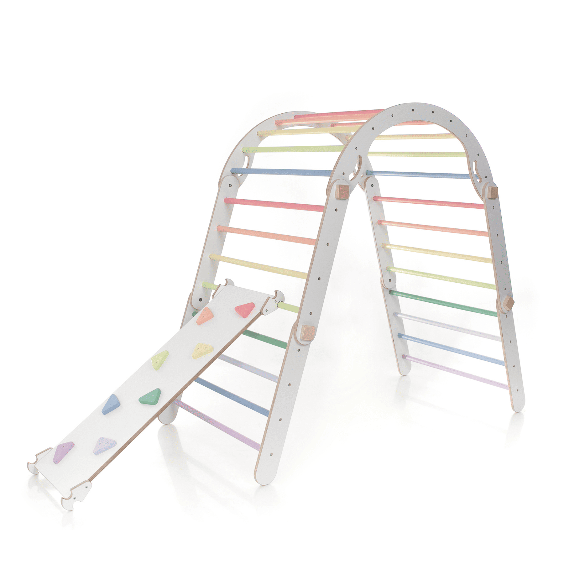 Pikler triangle ensemble de triangle d'escalade convertible blanc-pastel