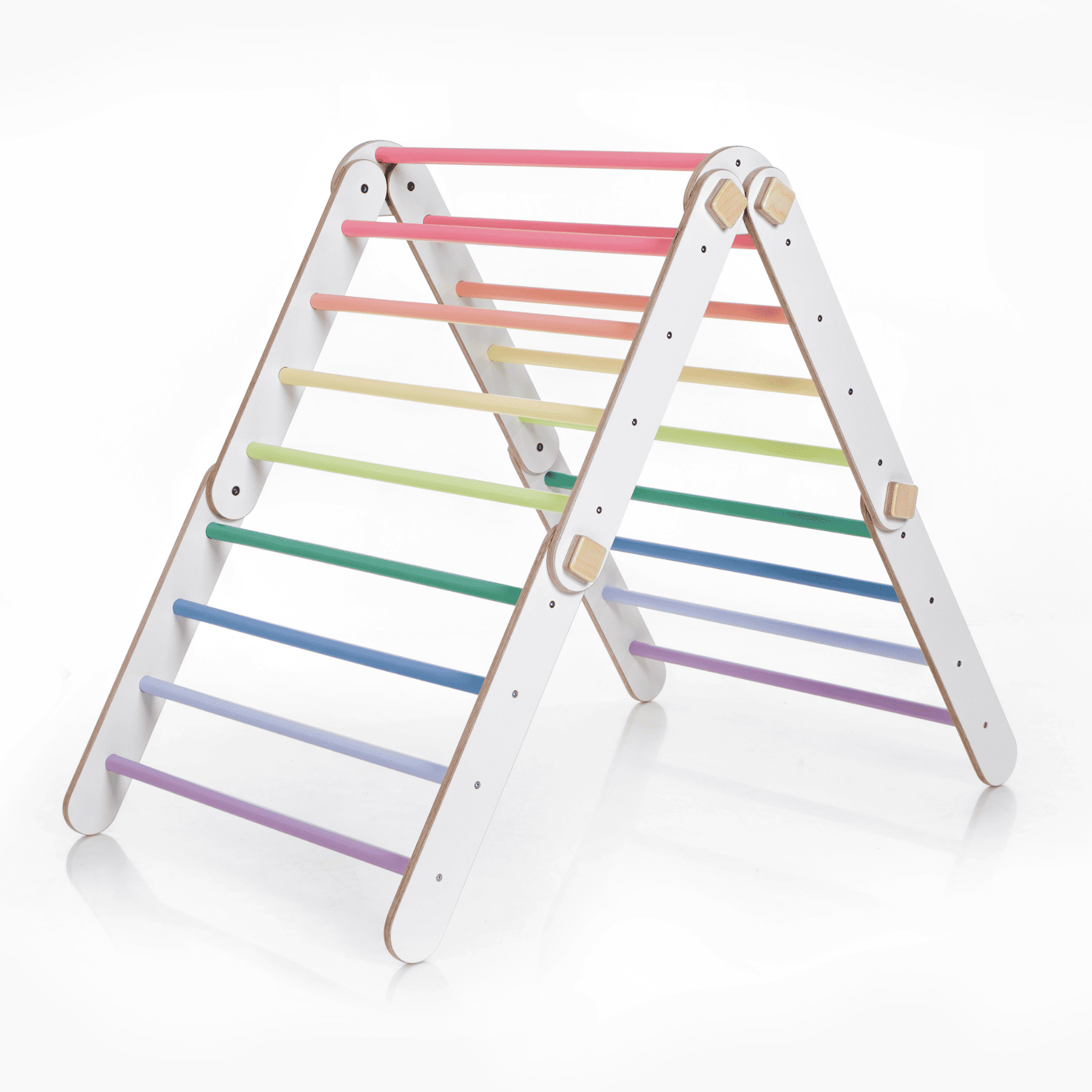 Pikler triangle ensemble de triangle d'escalade convertible blanc-pastel