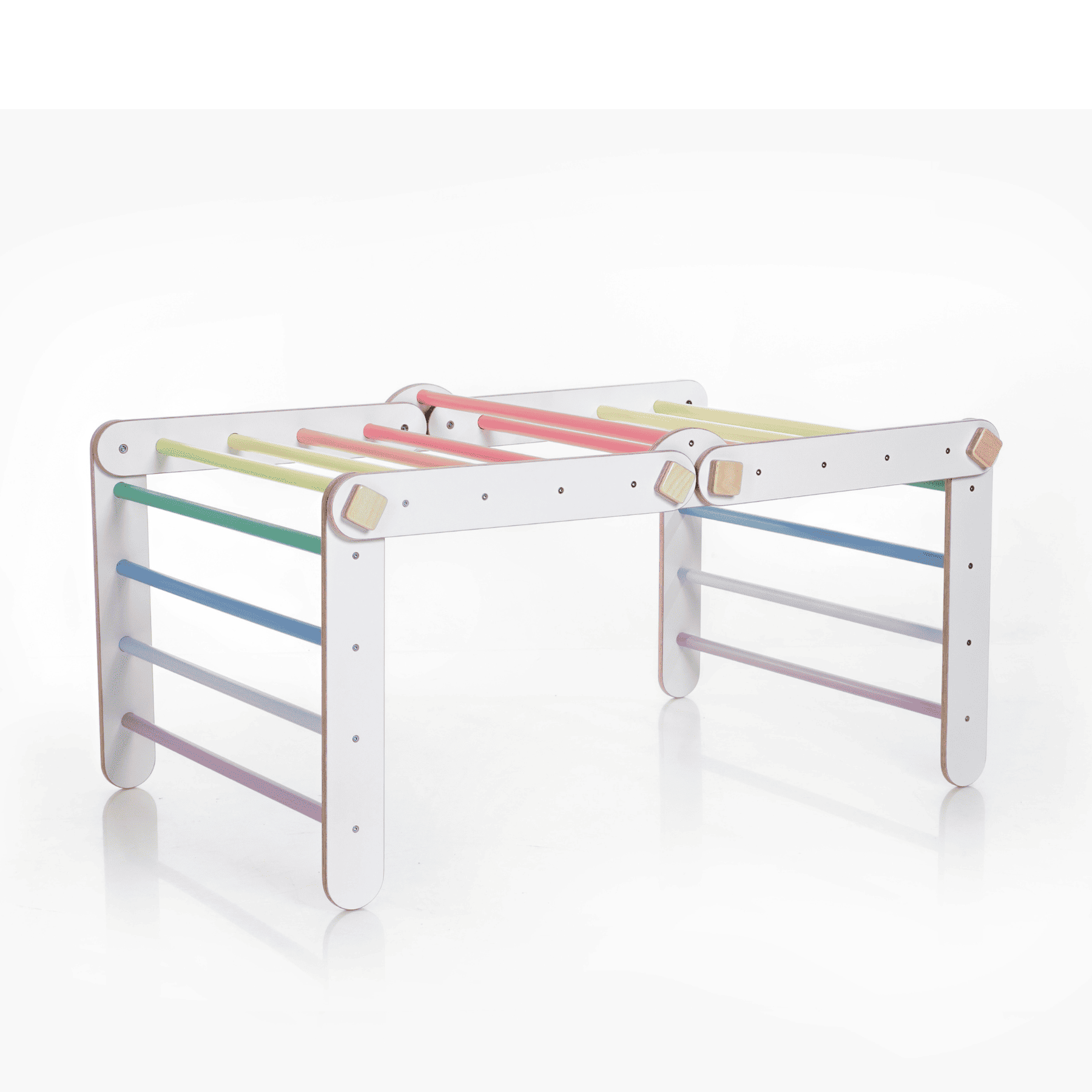 Pikler triangle ensemble de triangle d'escalade convertible blanc-pastel