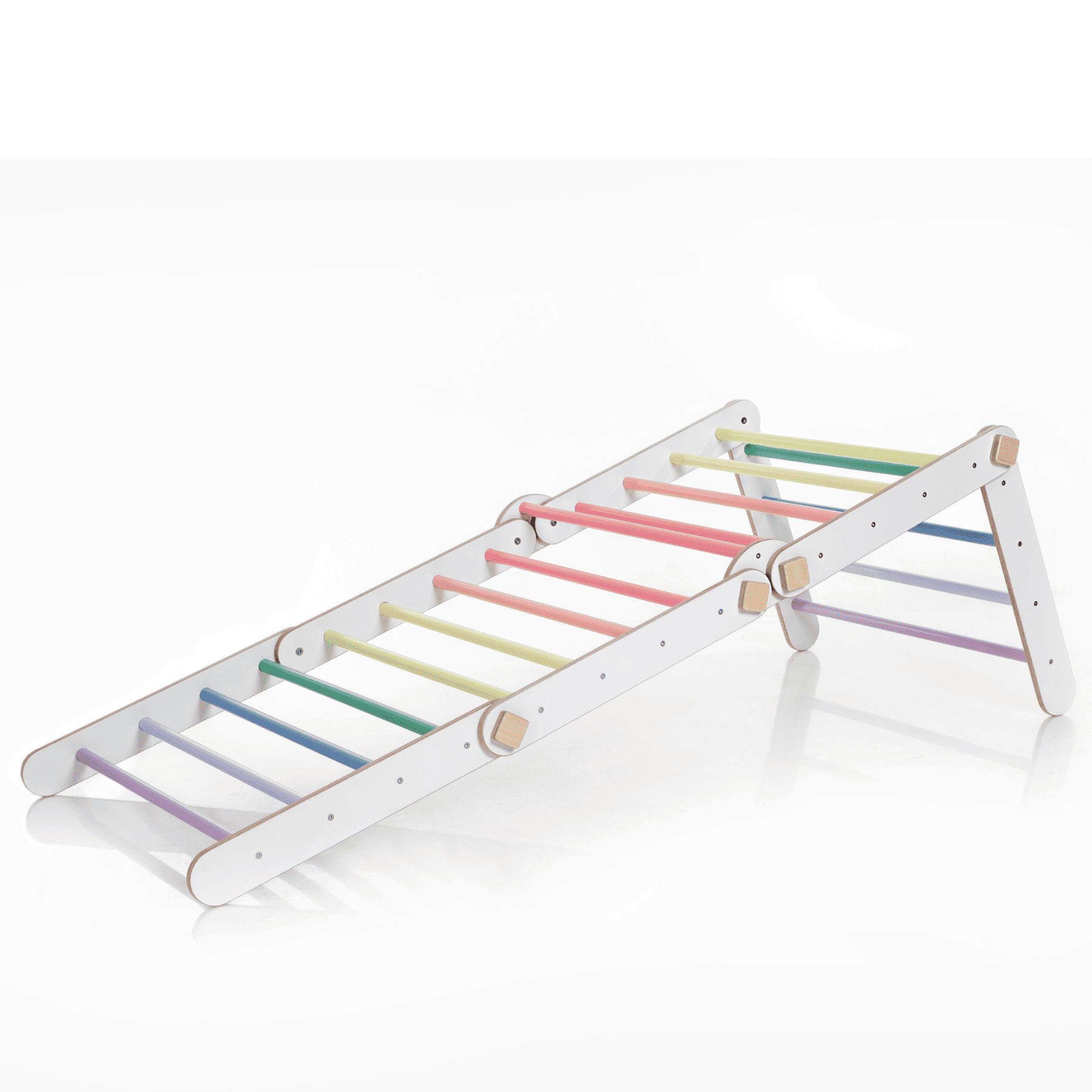 Pikler triangle ensemble de triangle d'escalade convertible blanc-pastel