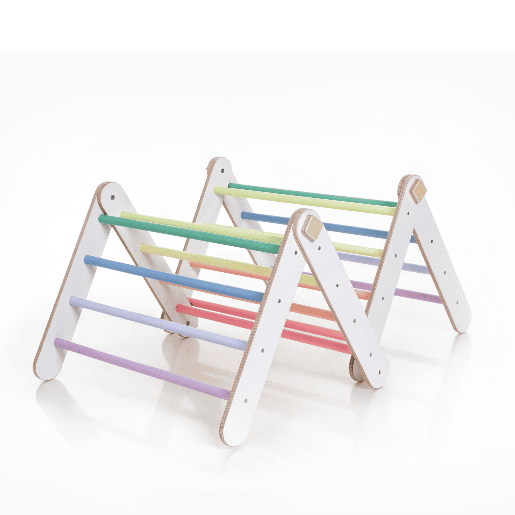 Pikler triangle ensemble de triangle d'escalade convertible blanc-pastel