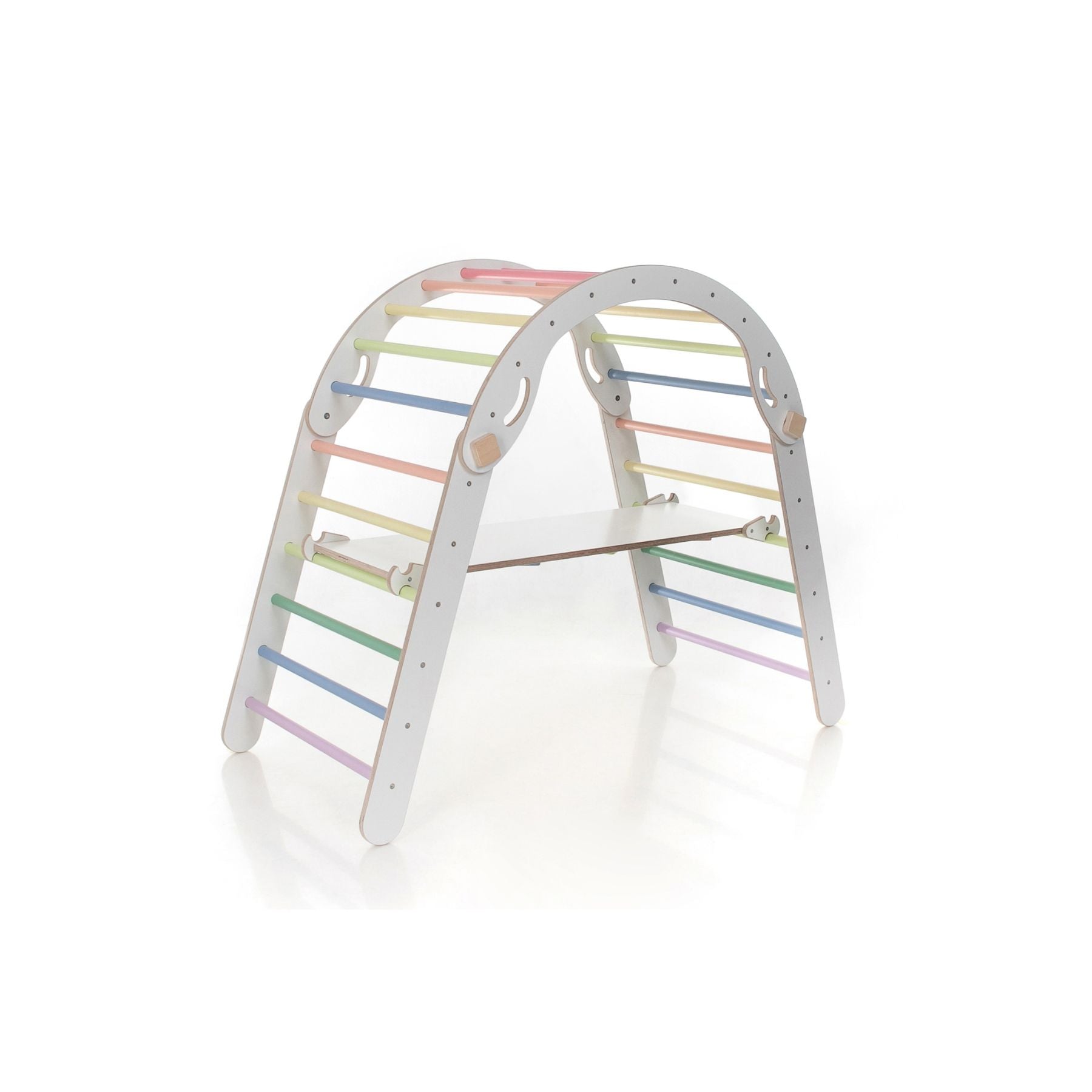 Pikler Dreieck Set Weiß & Pastell – 4-in-1 klappbar & modular erweiterbar