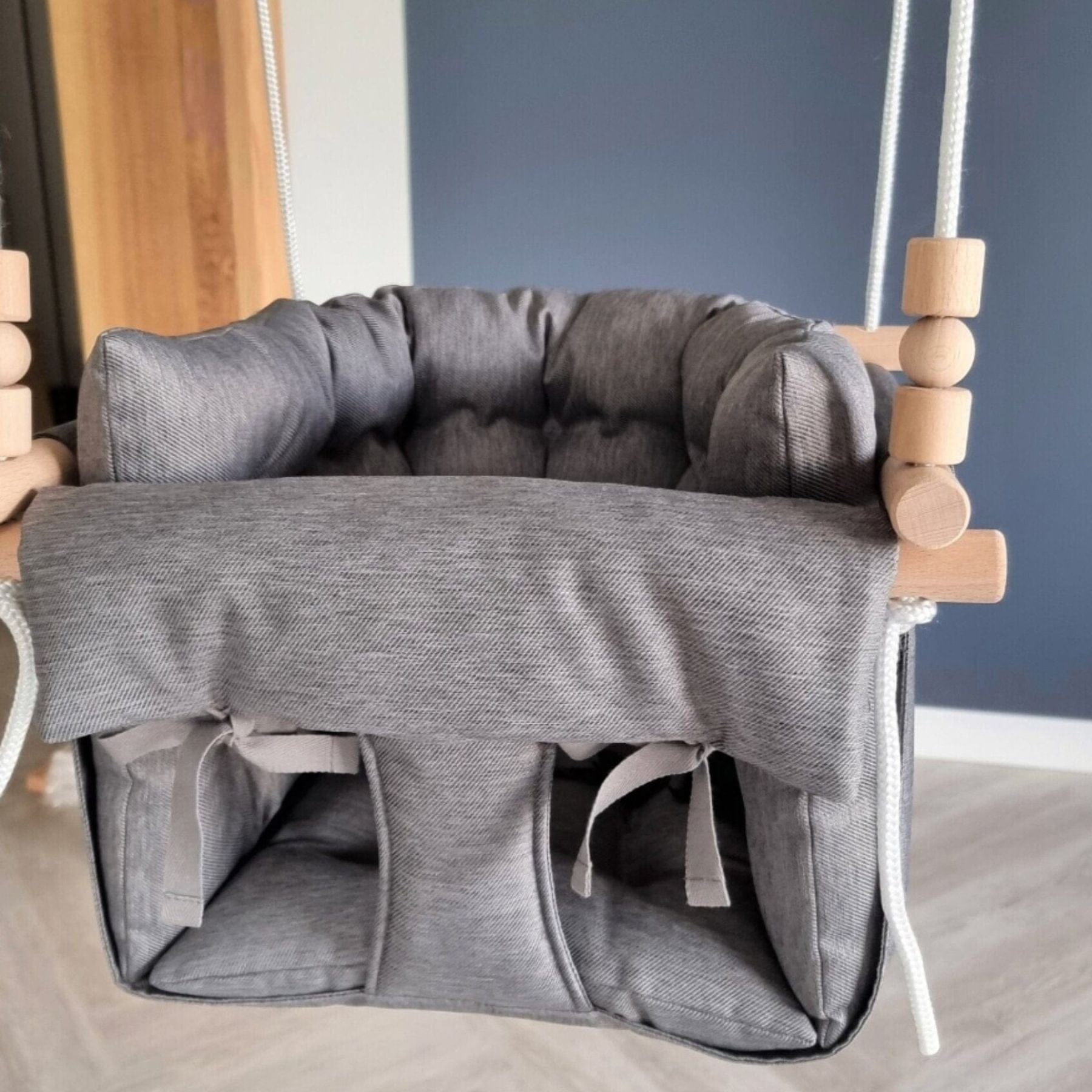 Premium baby swing, weatherproof, dark grey