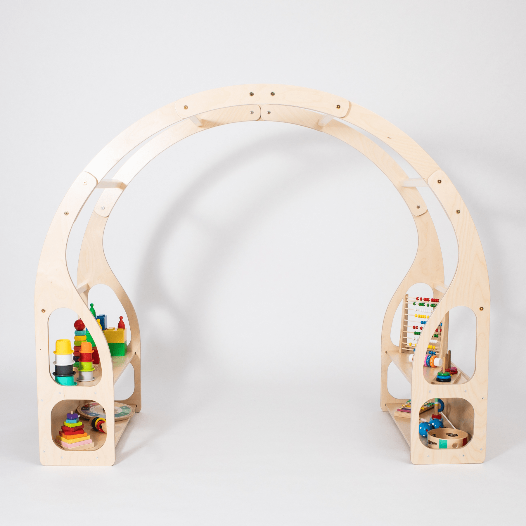 Montessori-Spielzeugregal für Kleinkinder, Montessori inspiriertes Regal für Kinderzimmer aus Holz, Multifunktional - LeoBabys