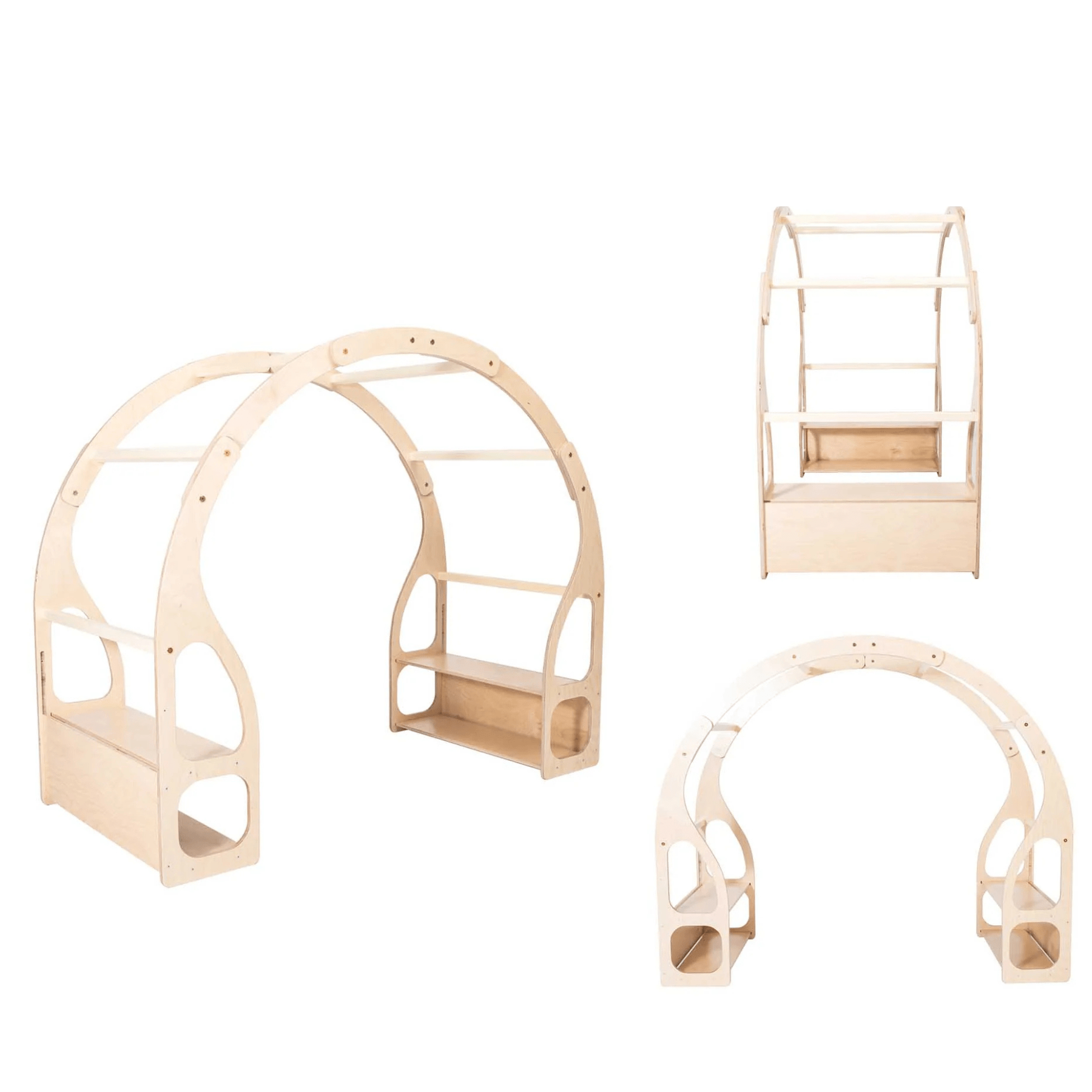 Montessori-Spielzeugregal für Kleinkinder, Montessori inspiriertes Regal für Kinderzimmer aus Holz, Multifunktional - LeoBabys