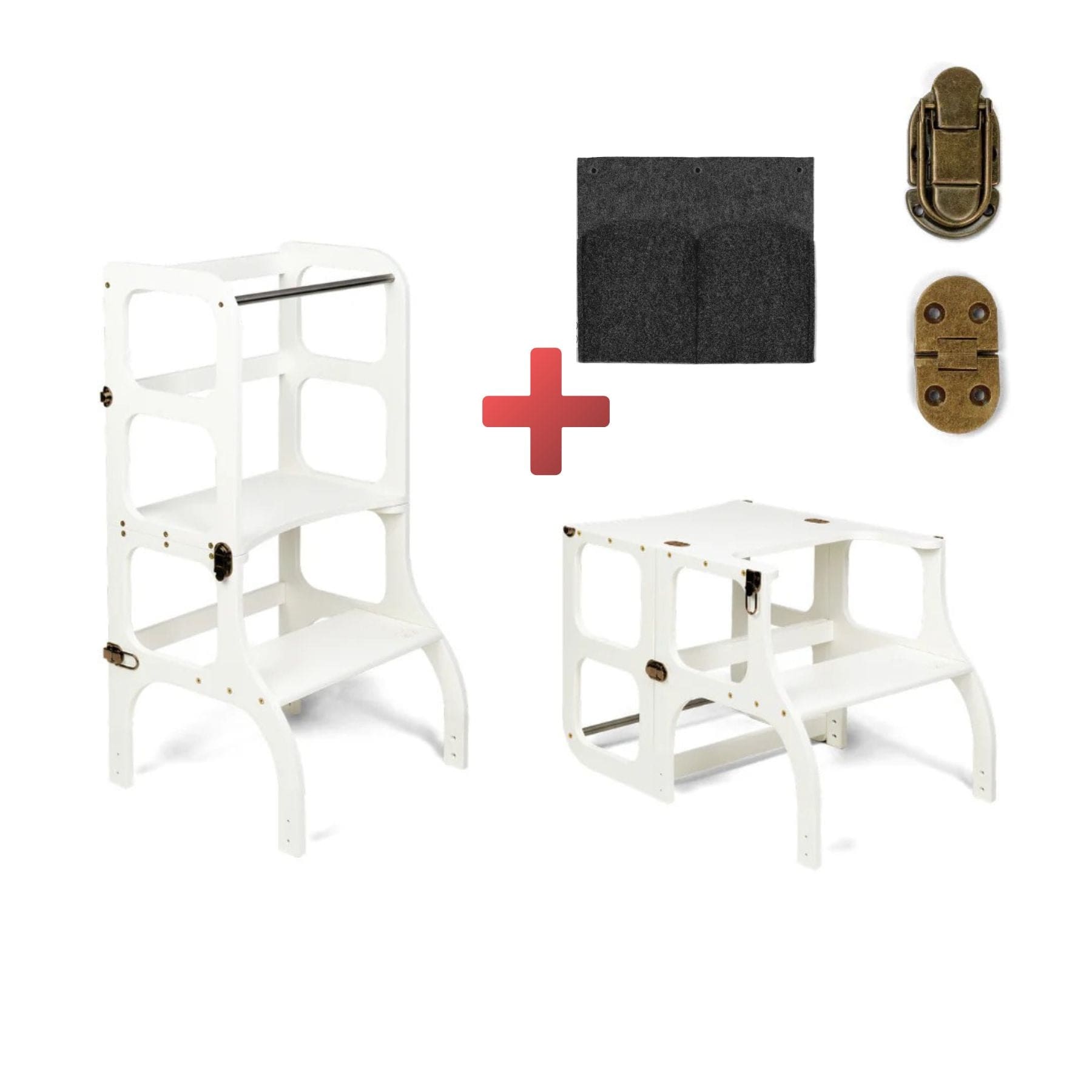 Convertible Montessori learning tower and table, 2 in 1 made of wood