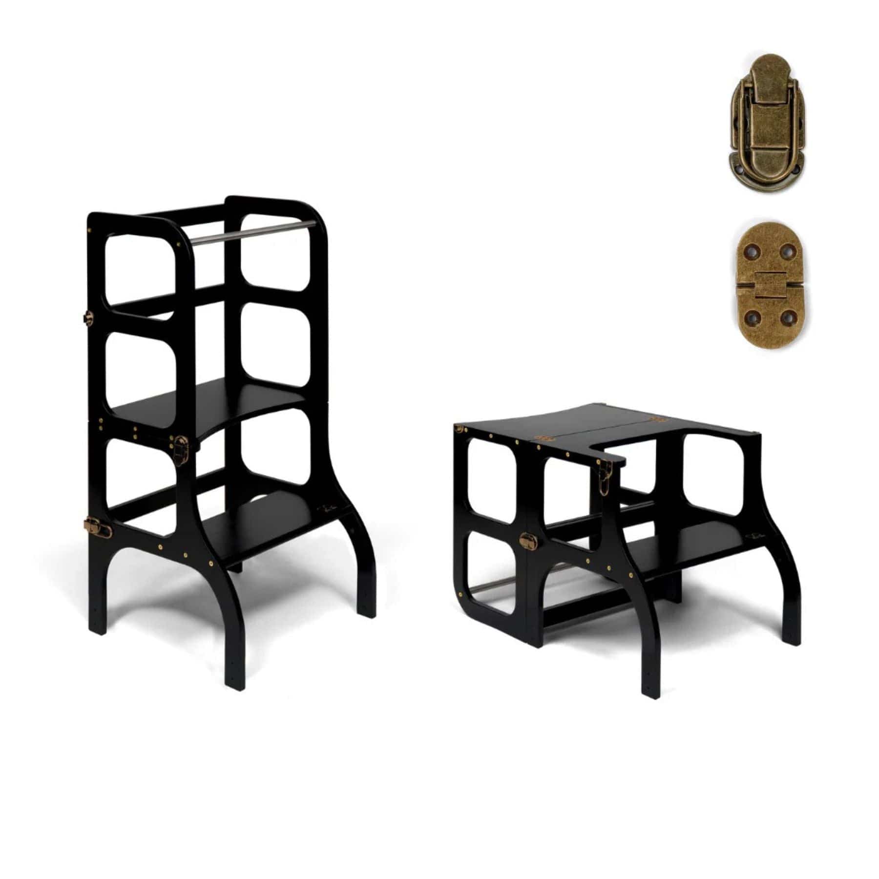 Convertible Montessori learning tower and table, 2 in 1 made of wood