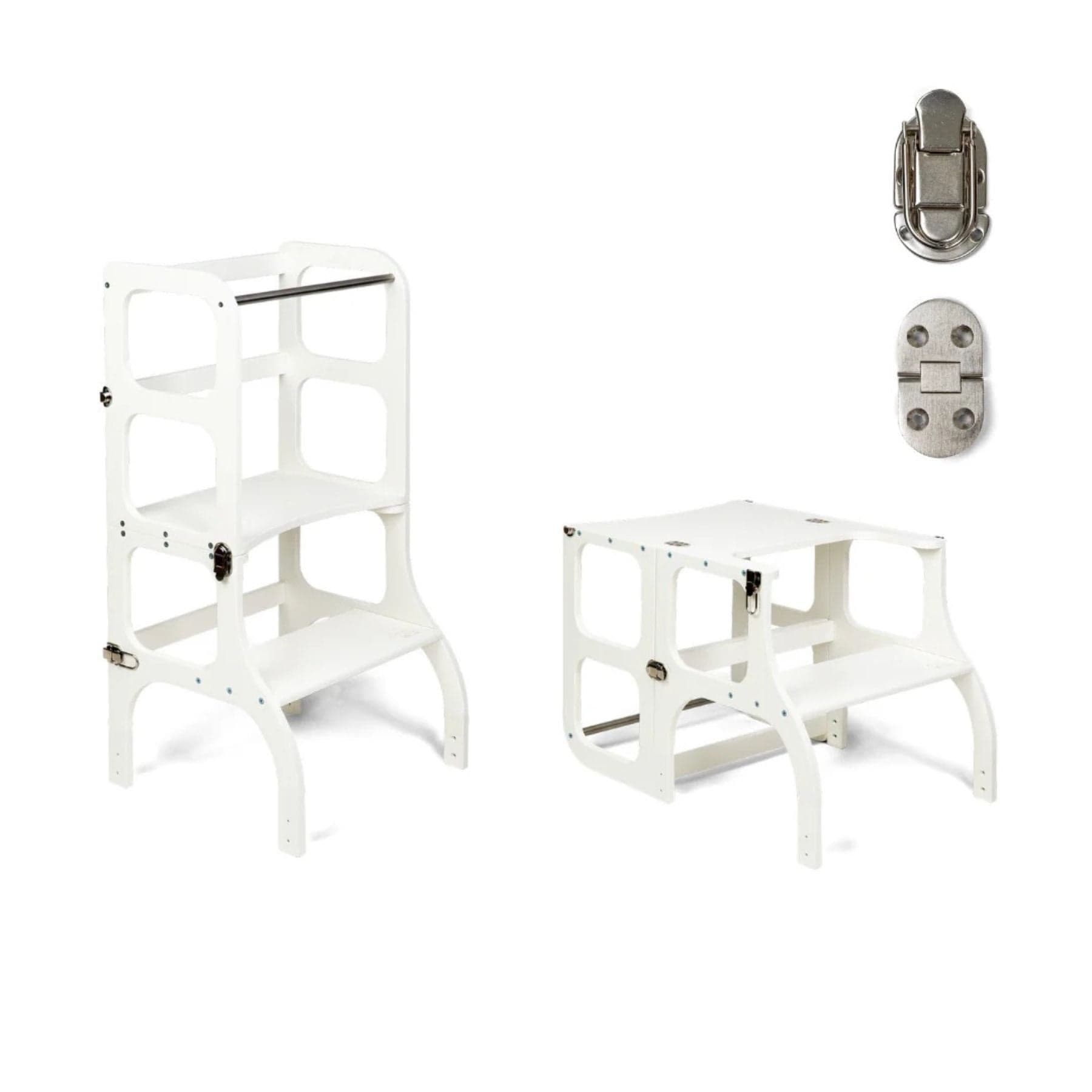 Convertible Montessori learning tower and table, 2 in 1 made of wood