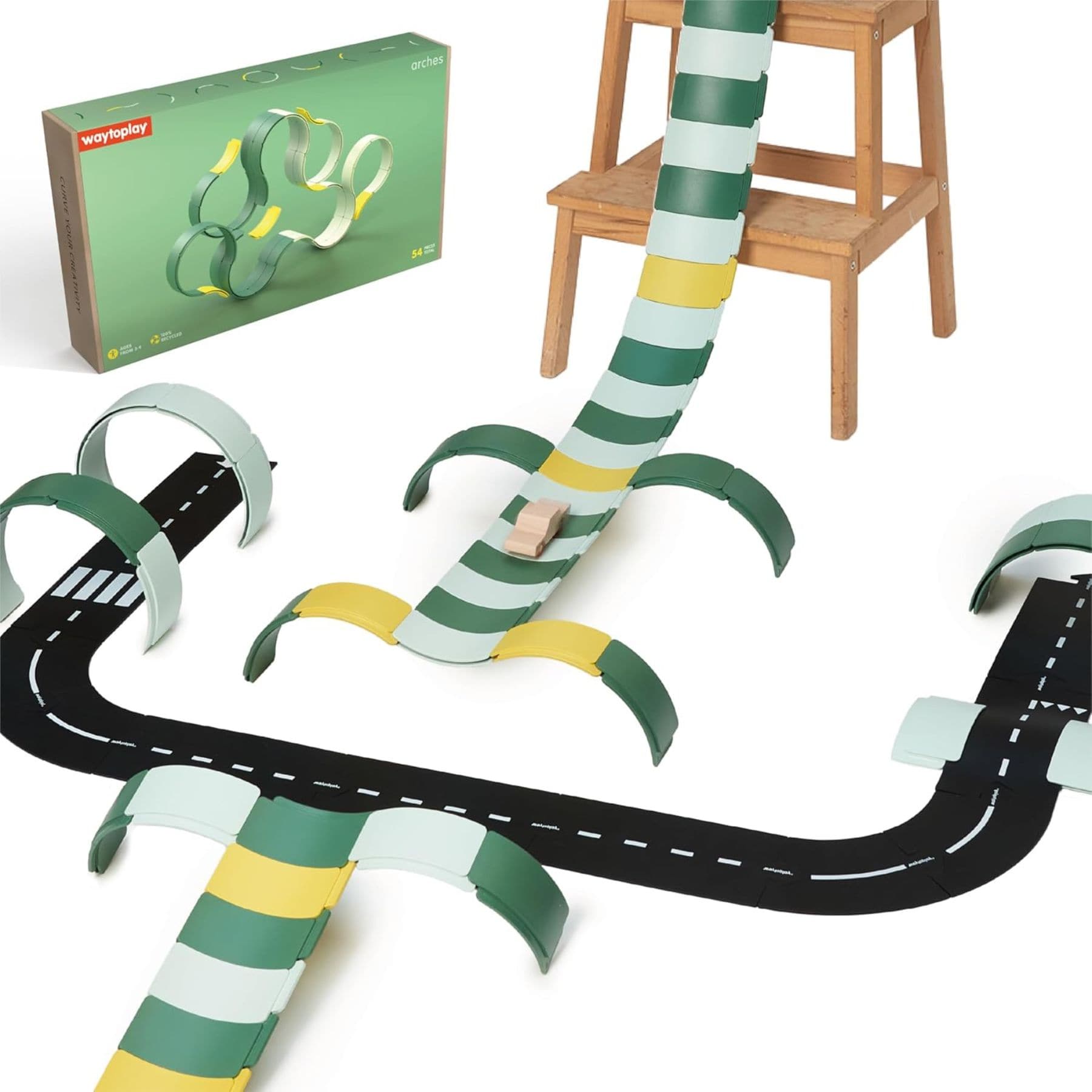Arches Builder Set – Konstruktionsspielzeug | 54 Boegen | waytoplay