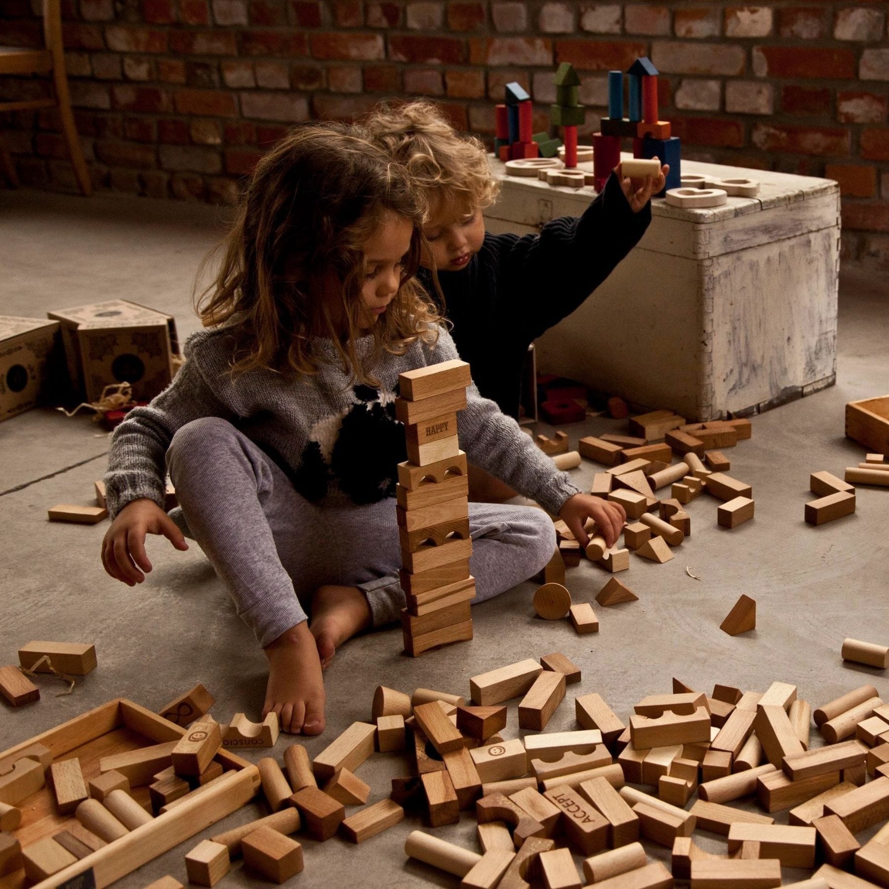 Wooden Story Holzbausteine im Tablett 30 Teile
