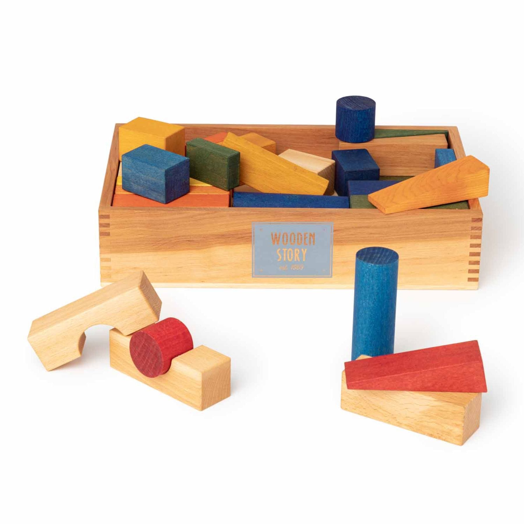 Wooden Story Holzbausteine im Tablett 63 Teile