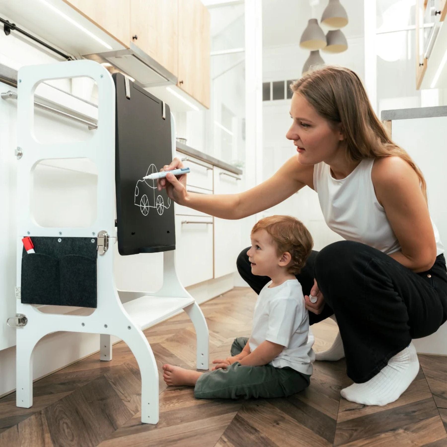 Zweiseitige Maltafel für Lerntürme & Kletterspielzeug