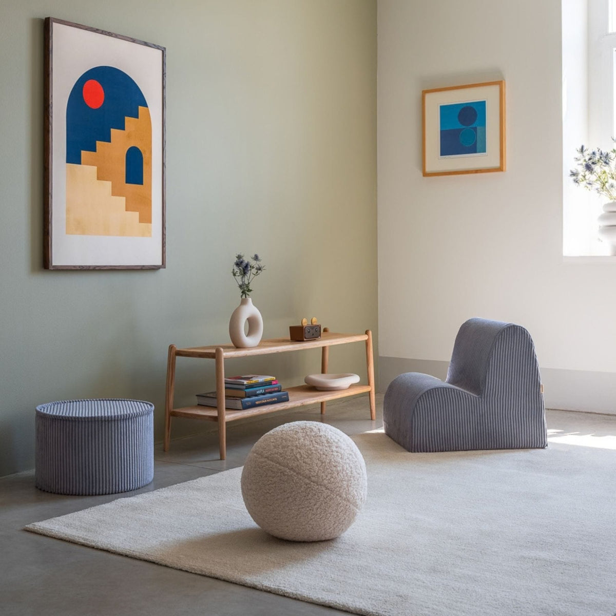 Polstermöbel wigiwama Cloud Chair aus Cord, Kindersessel aus Schaumstoff