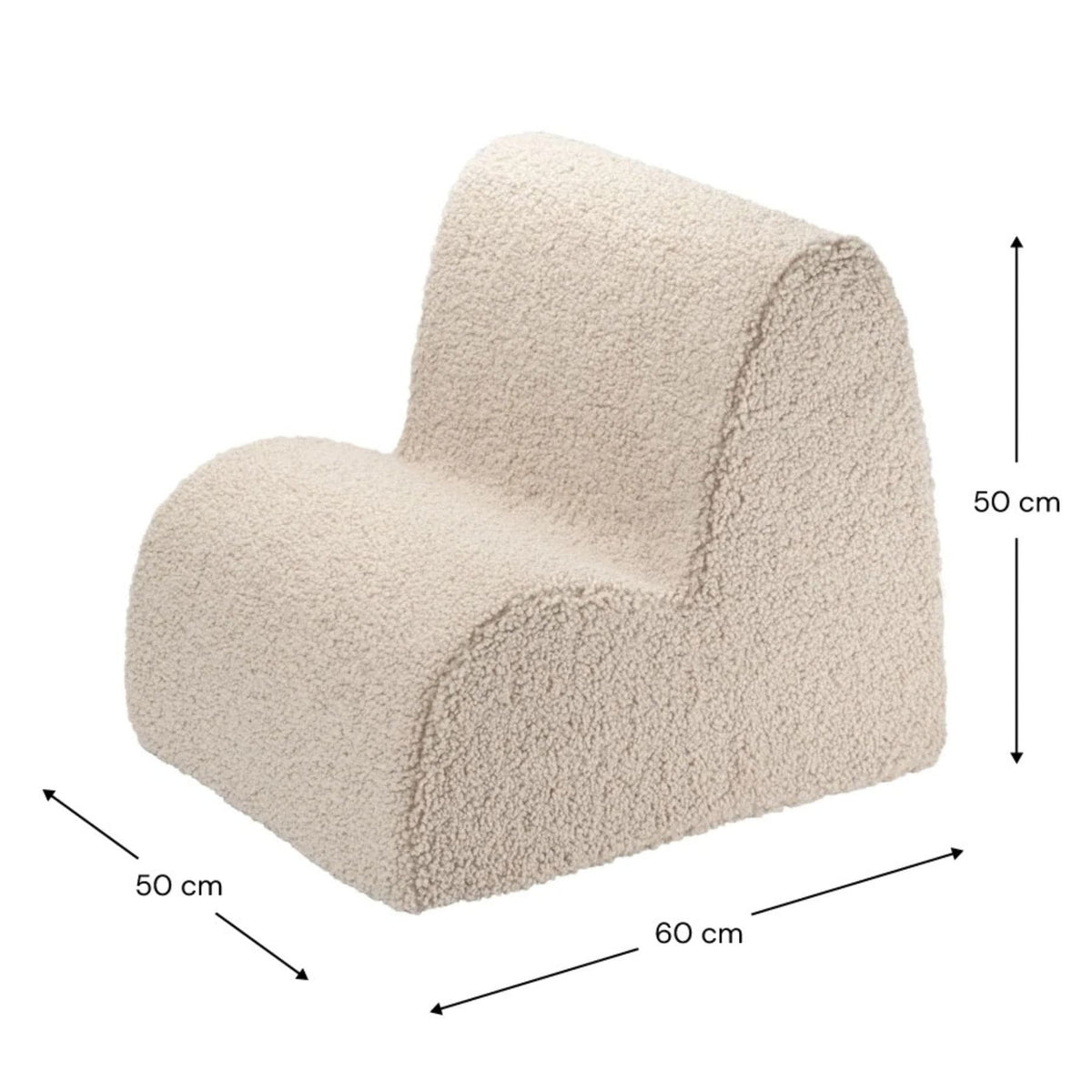 Polstermöbel wigiwama Cloud Chair aus Teddystoff, Kindersessel aus Schaumstoff