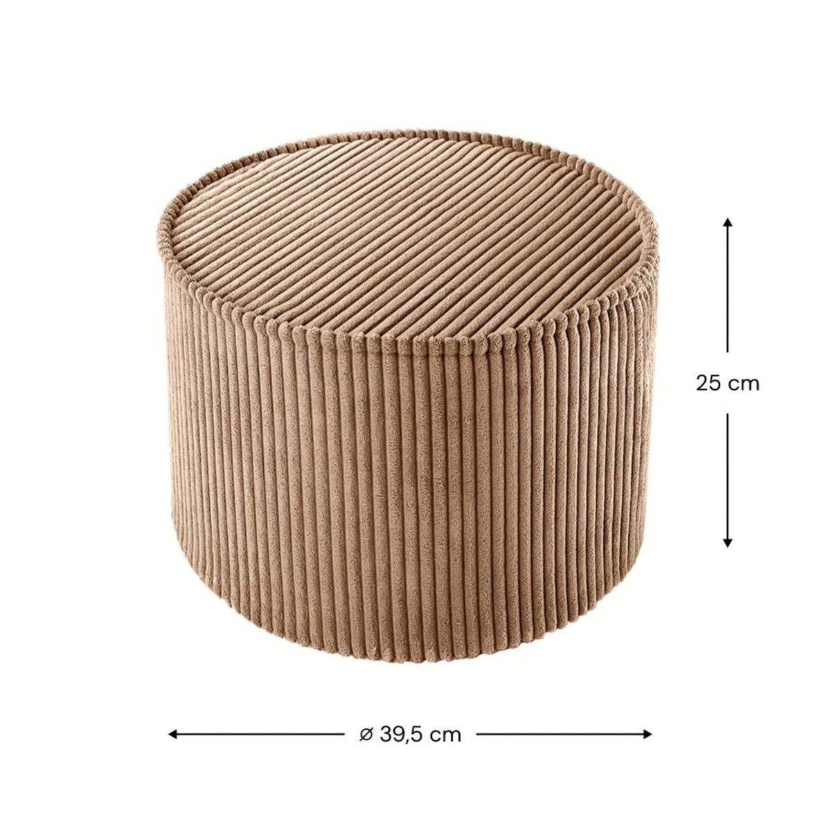 wigiwama Pouffe aus Cord, runder Sitzhocker für Kinder - LeoBabys
