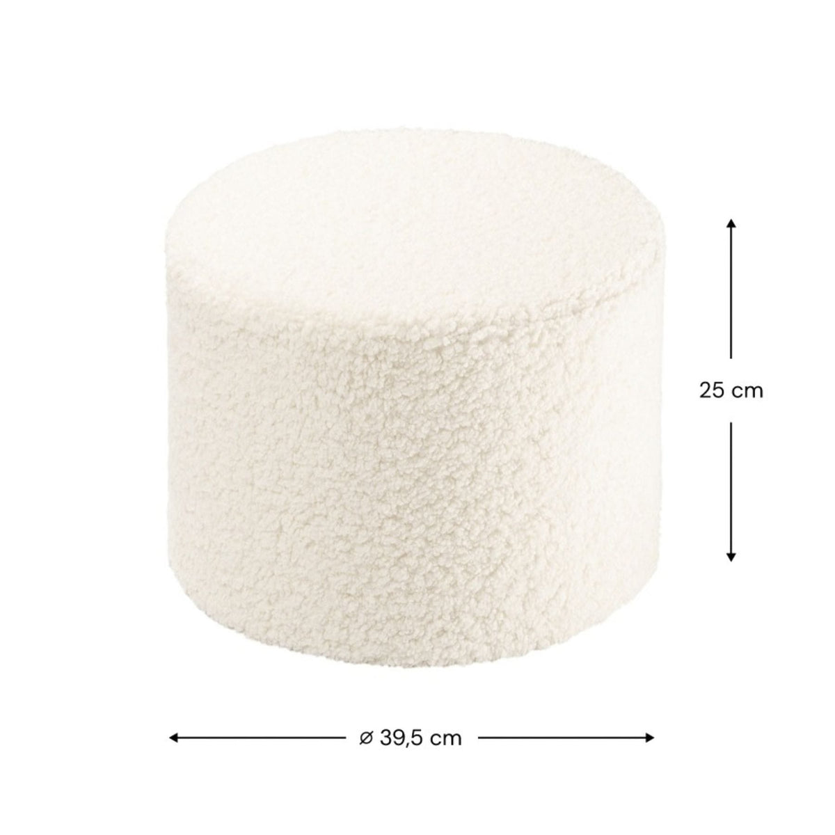 Polstermöbel wigiwama Pouffe aus Teddystoff, runder Sitzhocker für Kinder