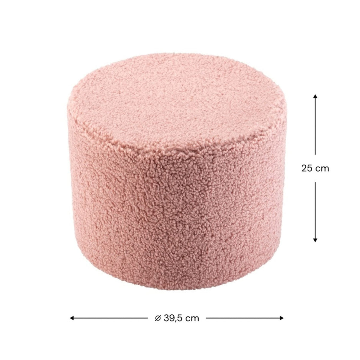 Polstermöbel wigiwama Pouffe aus Teddystoff, runder Sitzhocker für Kinder
