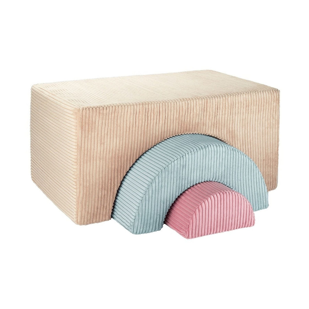 Polstermöbel wigiwama Rainbow Playset aus Cord, Spielset aus Schaumstoff für Kinder