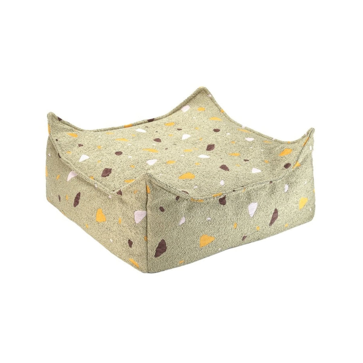 wigiwama Square Ottoman Terrazzo aus Bouclé, Sitzhocker für Kinder - LeoBabys