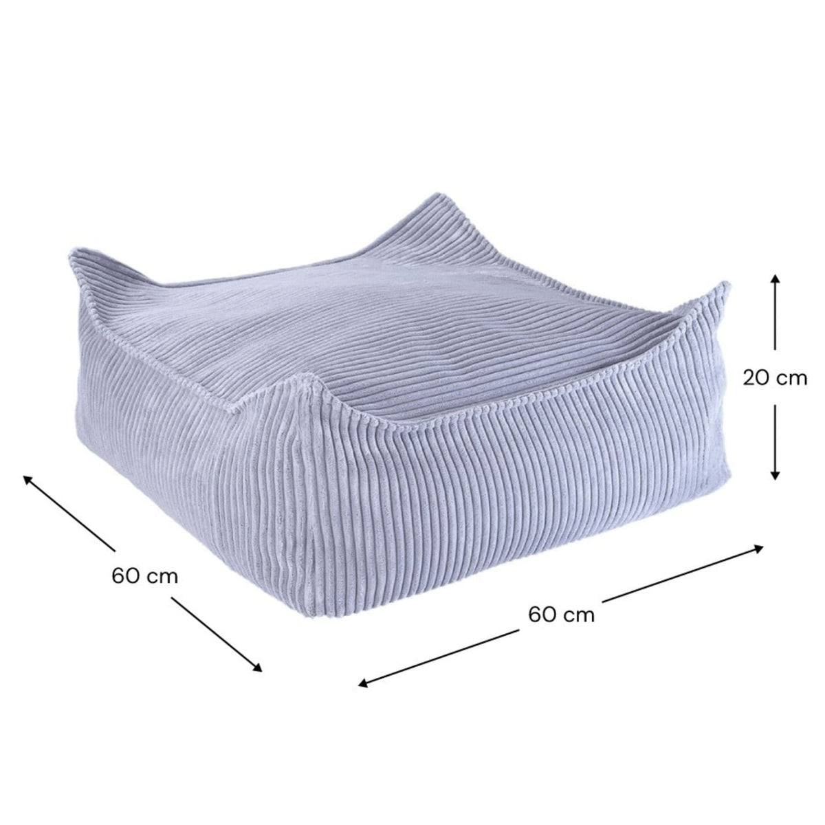 Sitzsäcke wigiwama Square Ottoman aus Cord, Sitzhocker für Kinder
