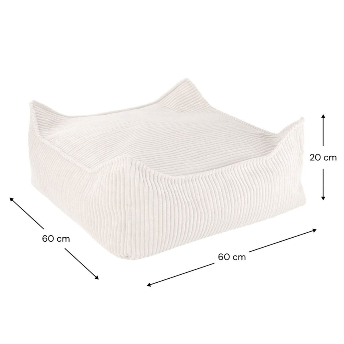 Sitzsäcke wigiwama Square Ottoman aus Cord, Sitzhocker für Kinder