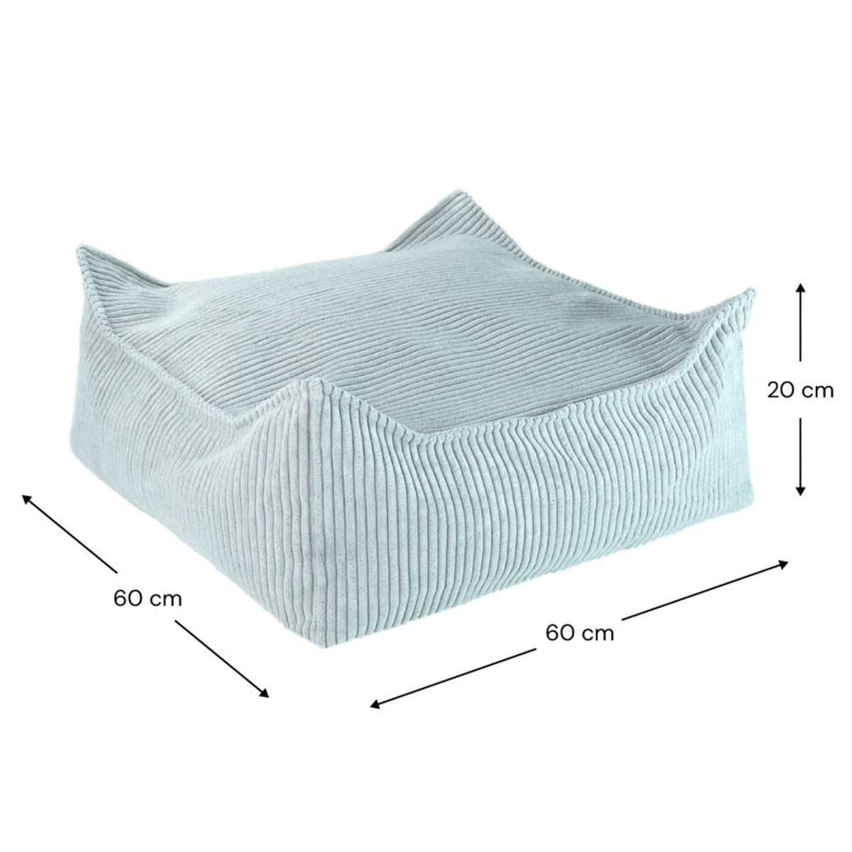 Sitzsäcke wigiwama Square Ottoman aus Cord, Sitzhocker für Kinder