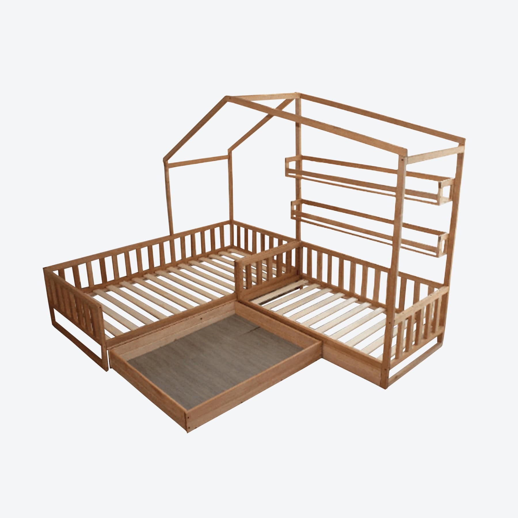 Kinderbett Montessori Hausbett für zwei - LeoBabys