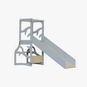 Lernturm Learning Tower mit Rutsche Grau - LeoBabys