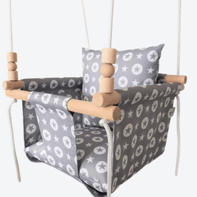 Babyschaukel Normal Stoff Grau Sterne - LeoBabys