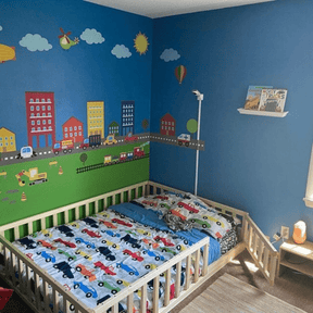 Kinderbett Babybett Gitterbett Bodenbett Tür - LeoBabys