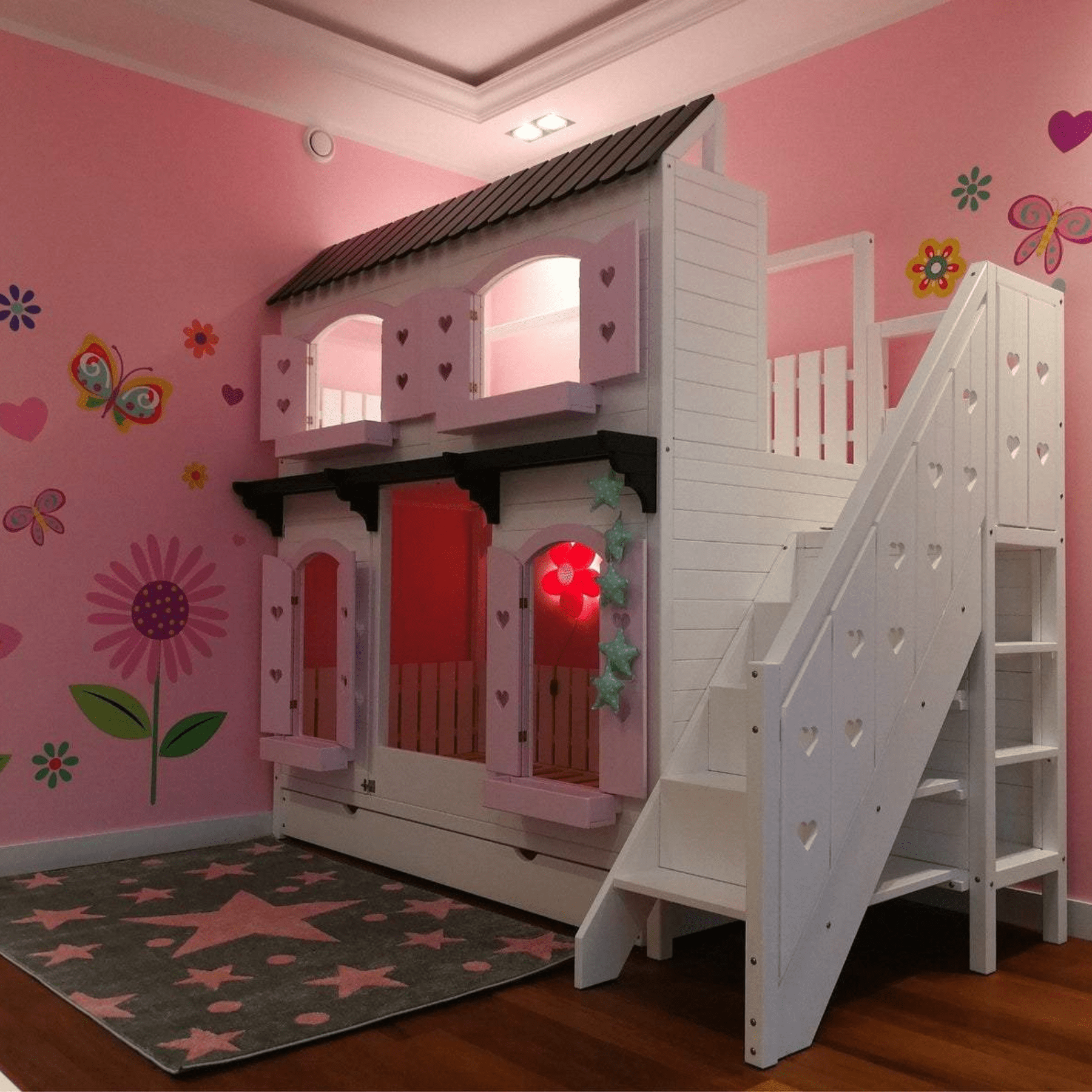 Kinderbett Hausbett Etagenbett Prinzessin - LeoBabys