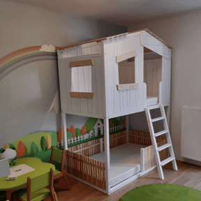 Kinderbett Hausbett Hochbett Etagenbett - LeoBabys
