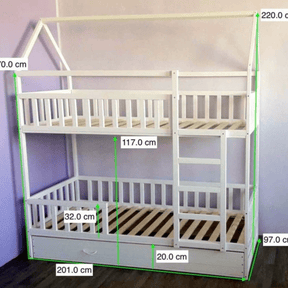 Kinderbett Montessori Hausbett Etagenbett - LeoBabys