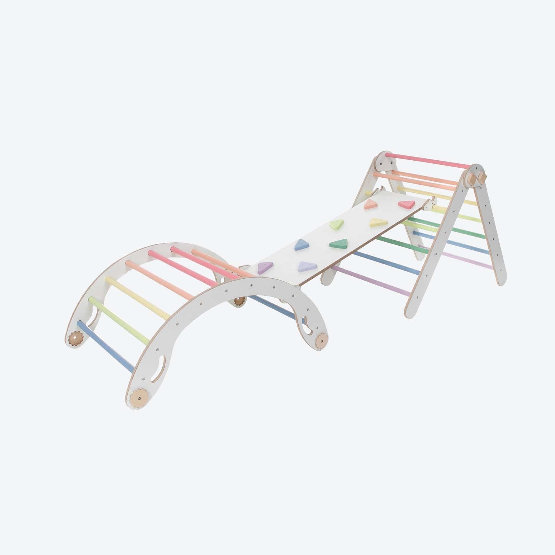 Pikler Dreieck Set Weiß Pastell - LeoBabys