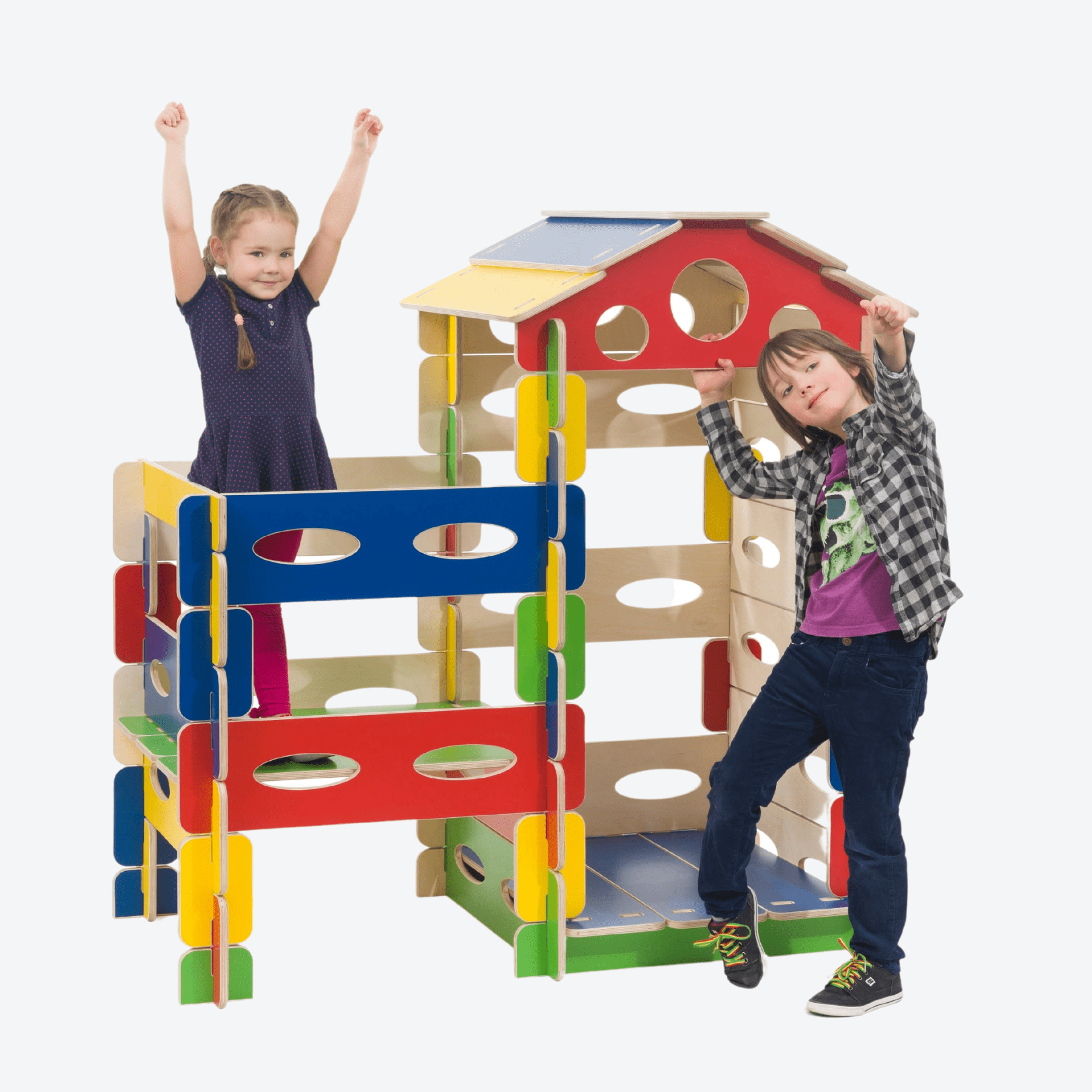Spielhaus Montessori Kletterturm Bunt - LeoBabys