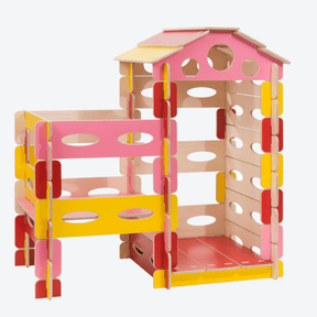 Spielhaus Montessori Kletterturm Bunt - LeoBabys