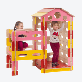 Spielhaus Montessori Kletterturm Bunt - LeoBabys