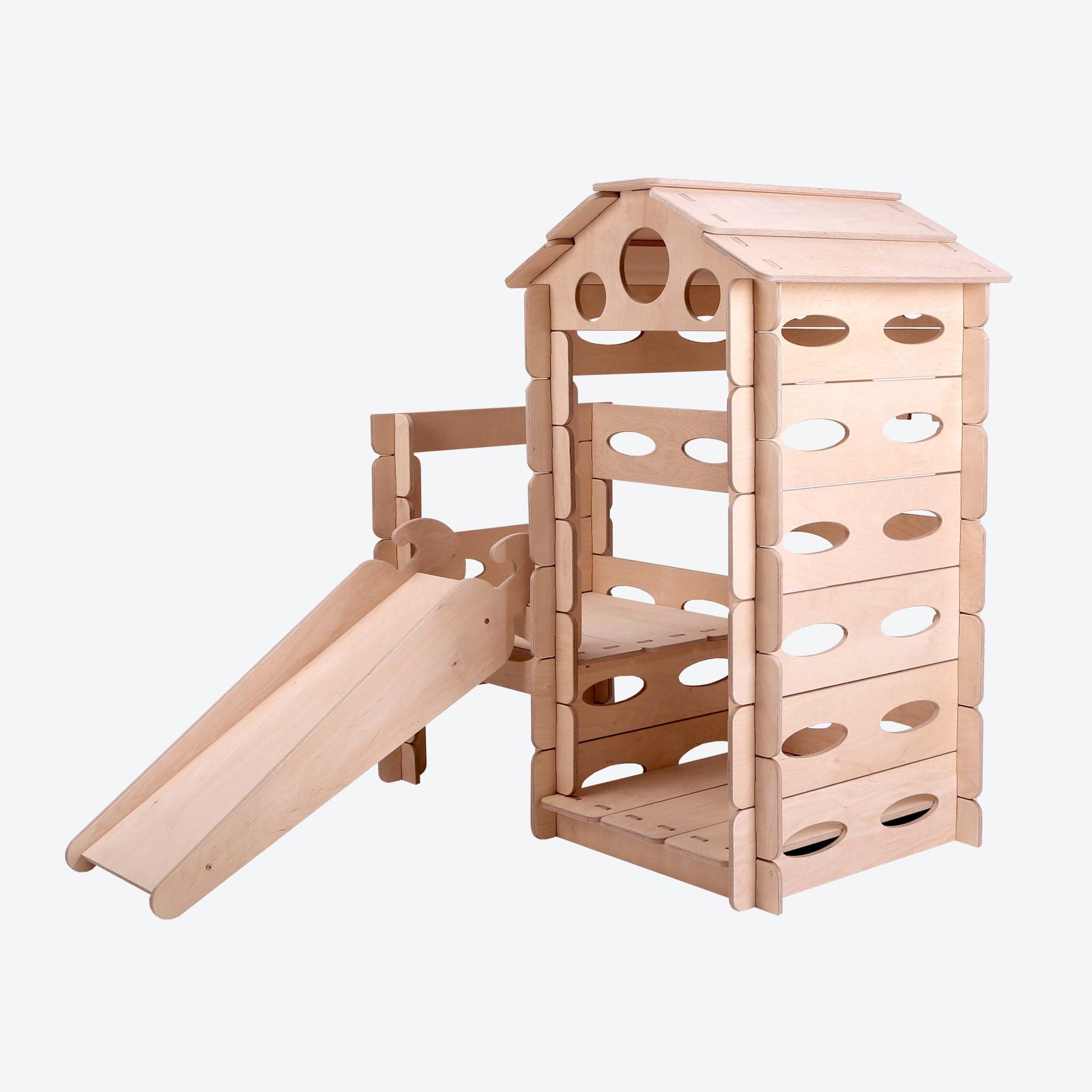 Spielhaus Montessori Kletterturm Steckhaus - LeoBabys