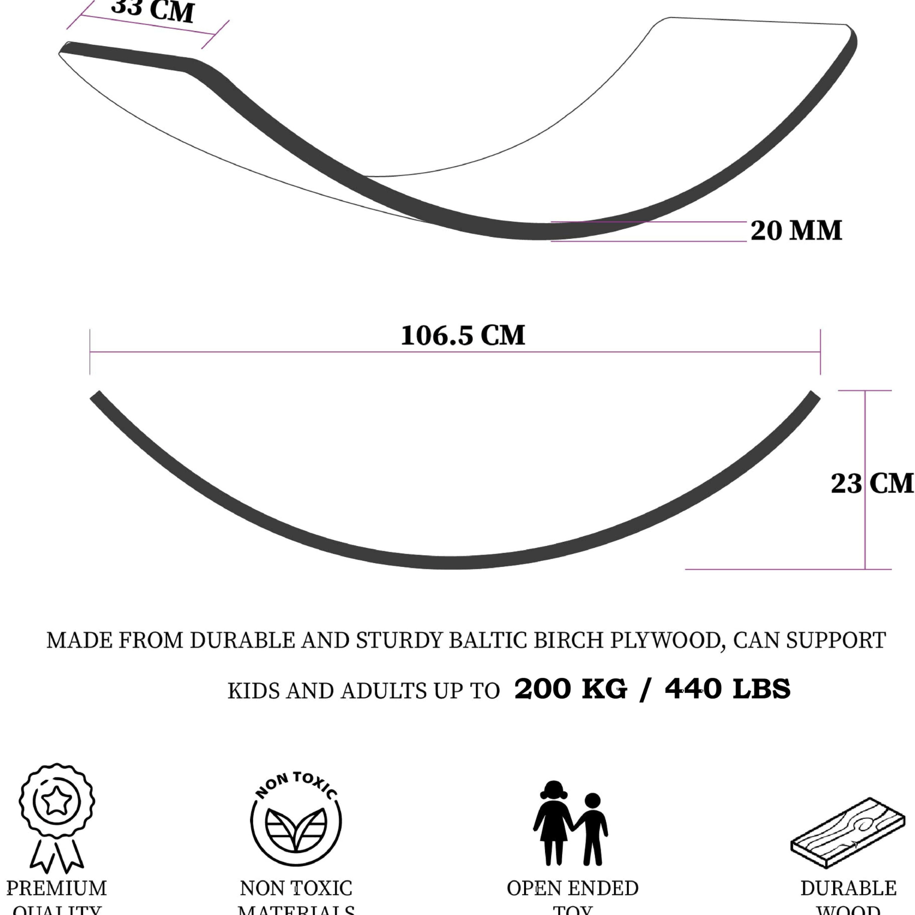 Balance Board Wobbel Board Grau - LeoBabys